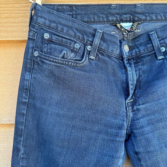 Lucky Brand Flare Bell Bottom Dark Blue Jeans Size 4 - Picture 5 of 14